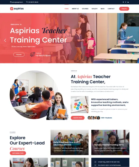 Educational Training Platform website